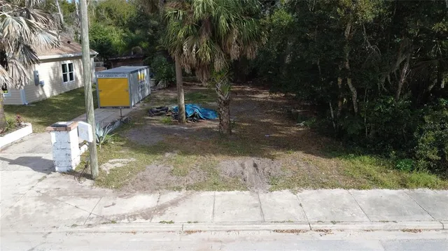 a view of a park with a slide