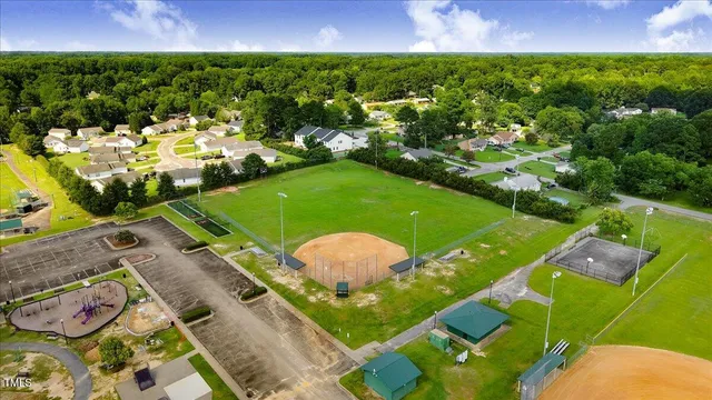 an aerial view of a football ground