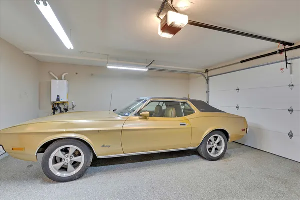 a view of a car in a garage