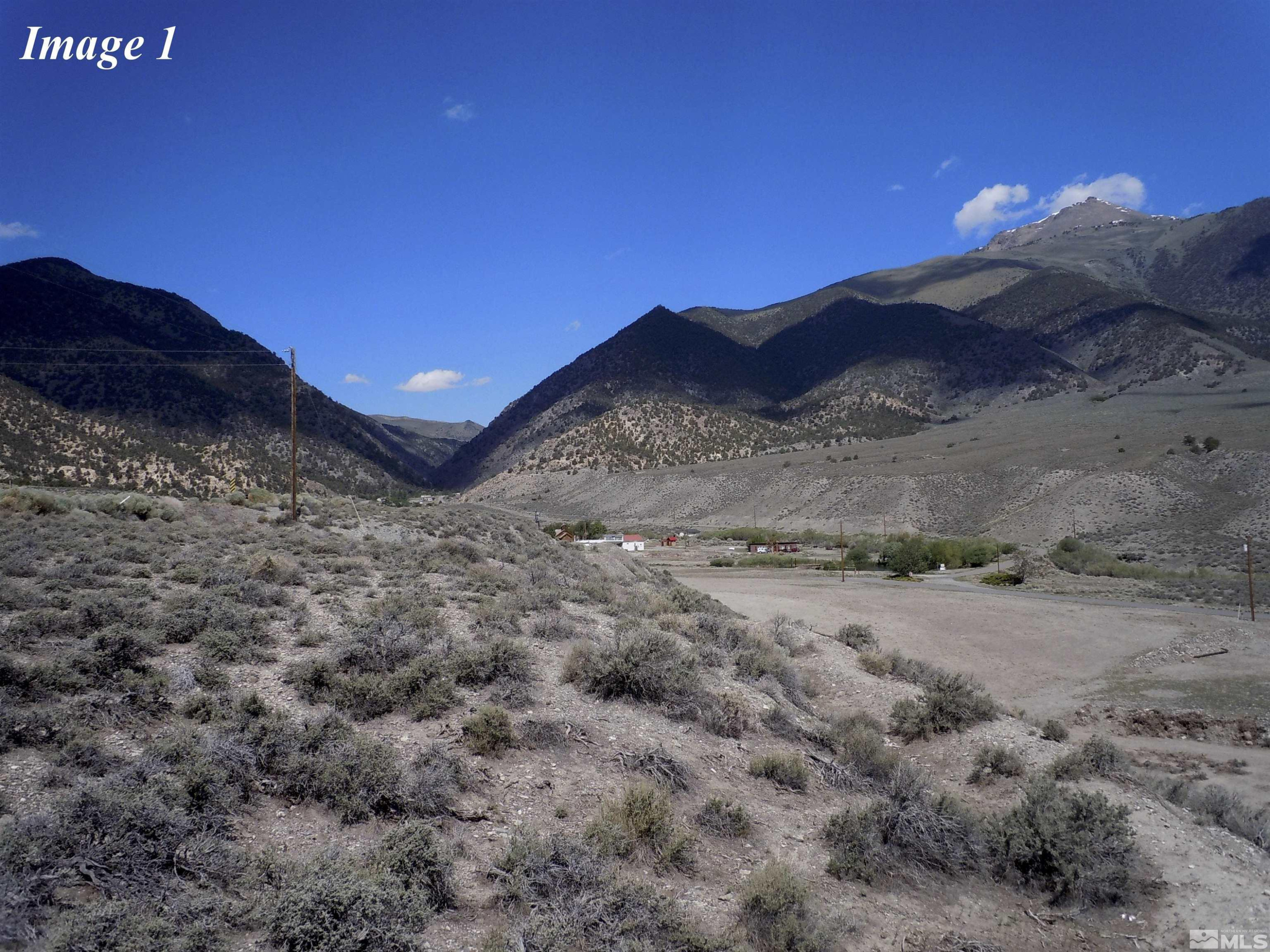 a view of a dry yard with mountain