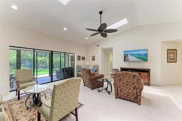 a living room with furniture