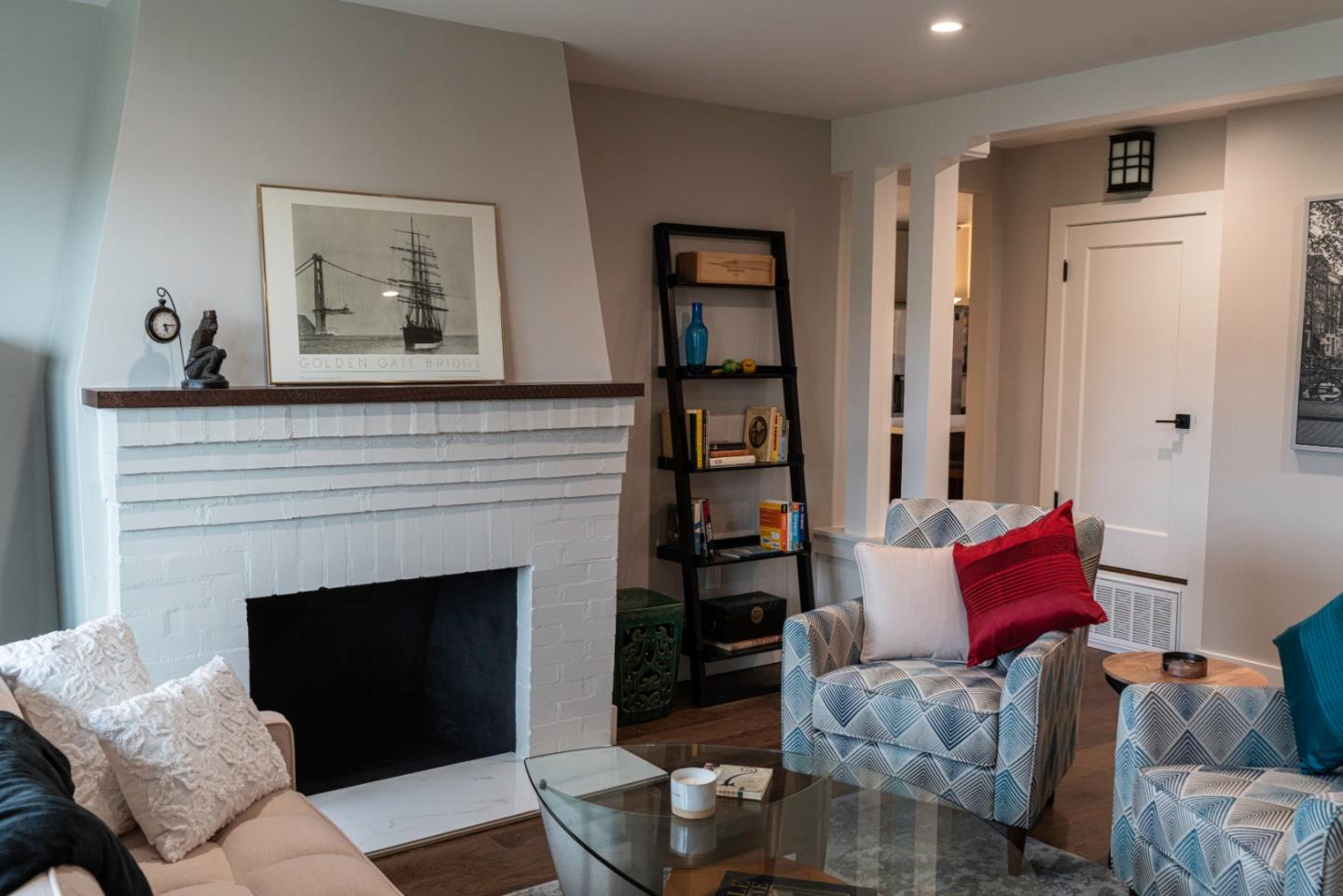 660 Edgemar Avenue Pacifica, CA 94044 - Photo 9 of 36 a living room with furniture and a fireplace