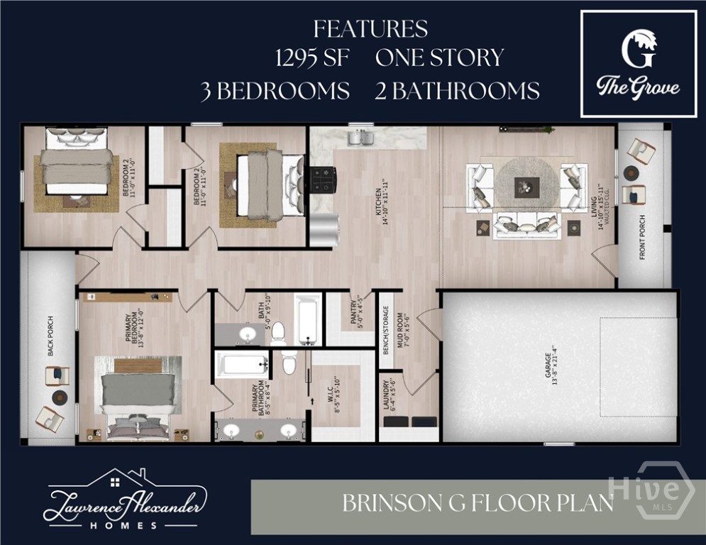 15 Grove Hollow Road Rincon, GA 31326 - Photo 2 of 39 THE BRINSON G PLAN BY LAWRENCE ALEXANDER HOMES.