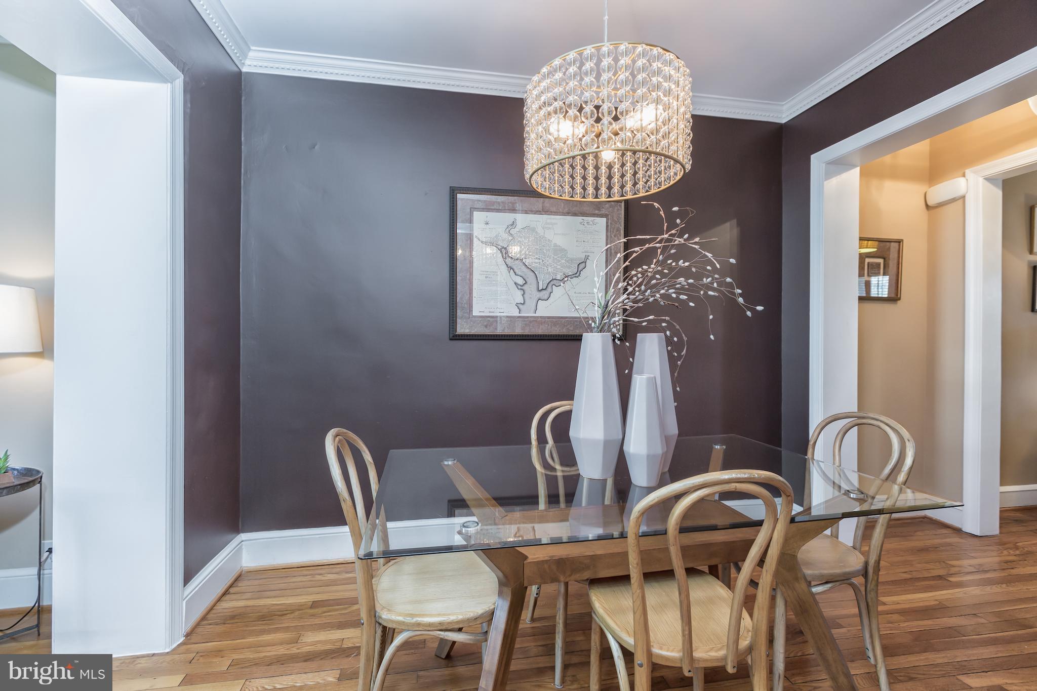 3535 R Street Northwest Washington, DC 20007 - Photo 6 of 29 a view of a dining room with furniture and chandelier