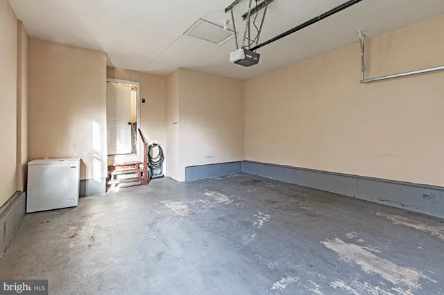 a view of a garage with window