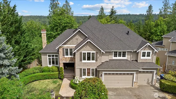 an aerial view of a house