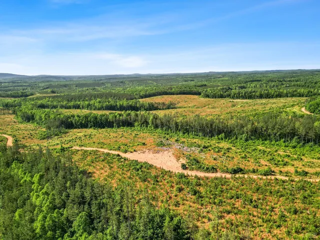 a view of a lake with a city