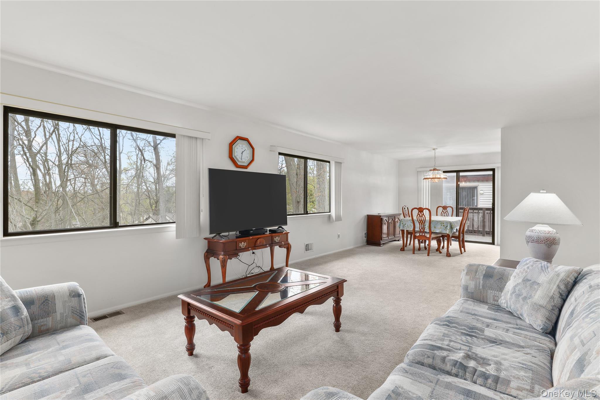116 Village Road, Unit D Yorktown Heights, NY 10598 - Photo 3 of 32 a living room with furniture and a flat screen tv