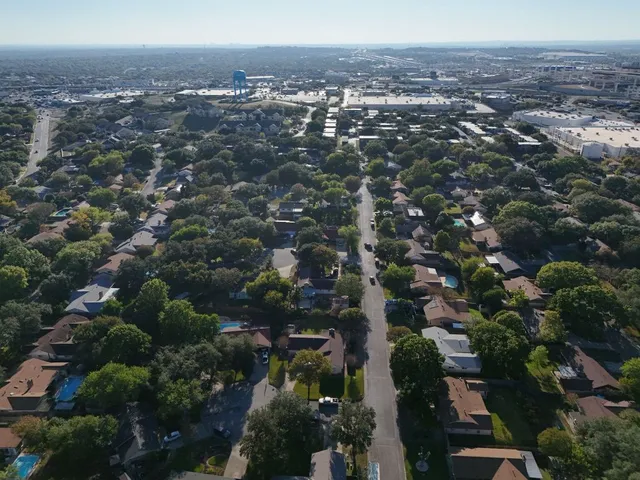 an aerial view of multiple house