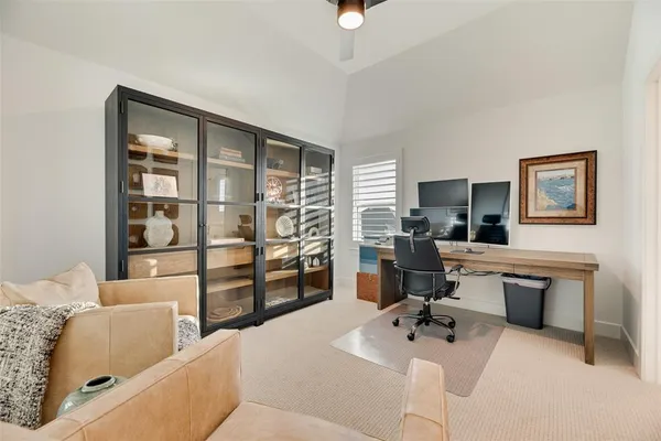 a work room with furniture