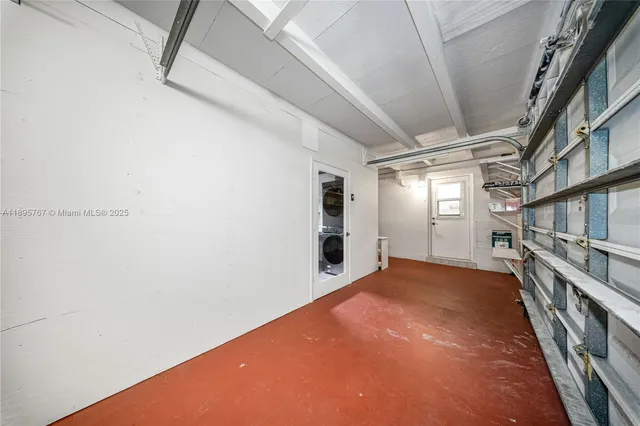 a view of an empty room with stairs