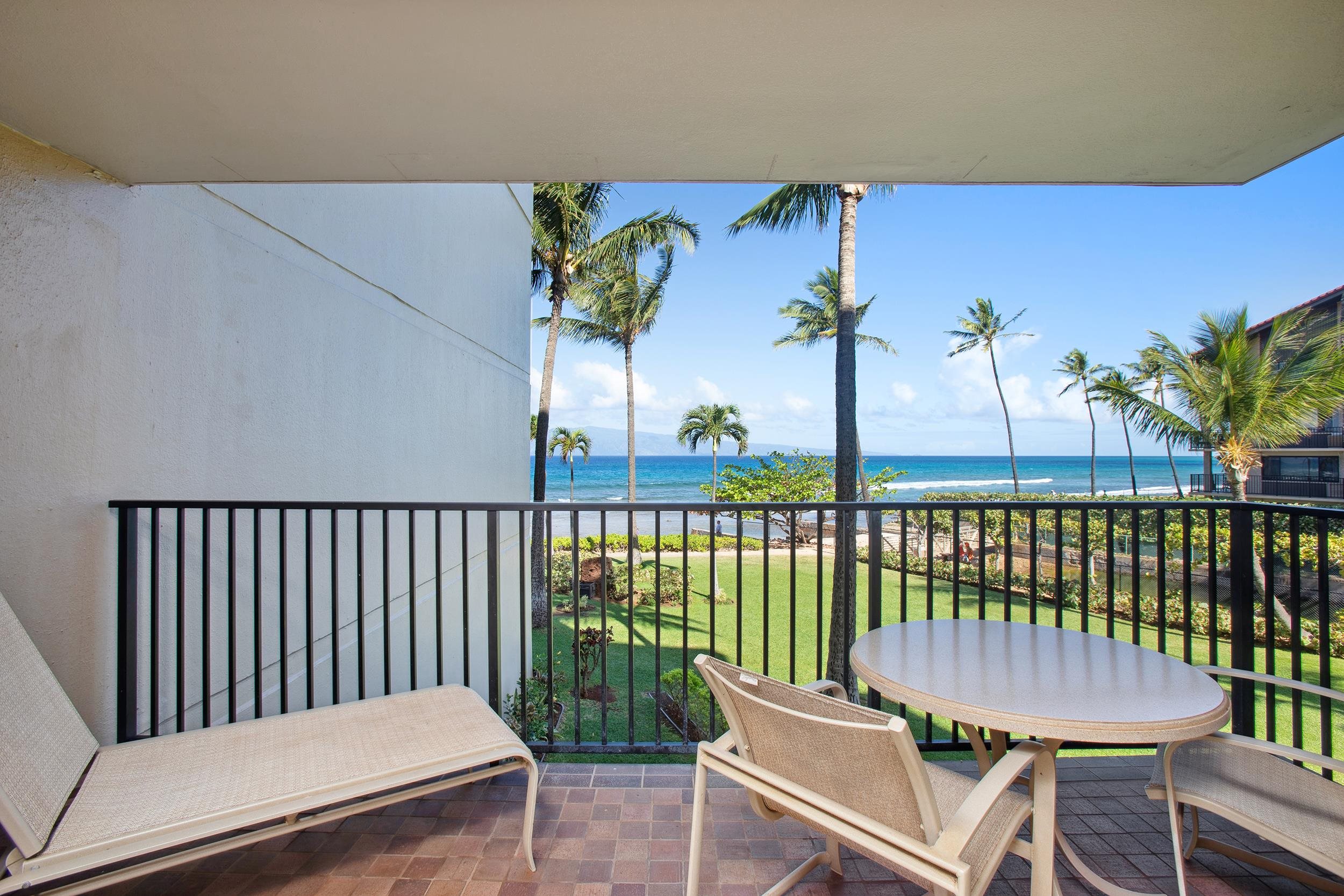 3445 Lower Honoapiilani Road, Unit 304 Lahaina, HI 96761 - Photo 4 of 41 a view of a balcony with furniture