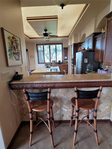 a view of a garden with an trees