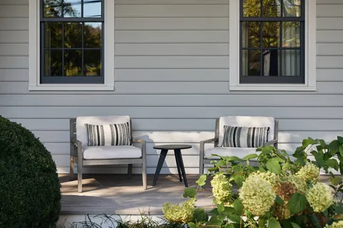 a outdoor view with a sitting space