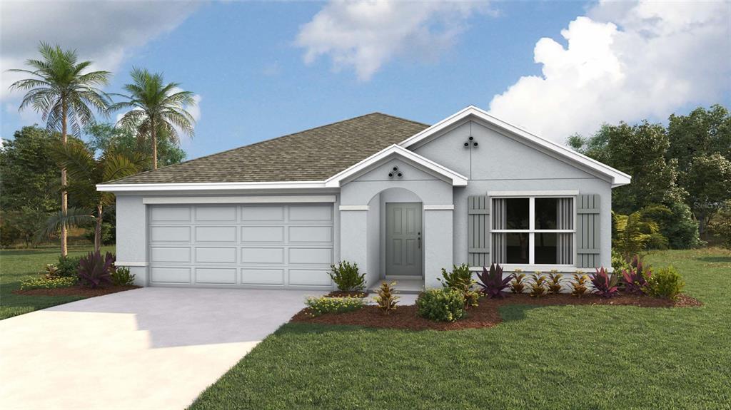 4597 Southwest 88 Place Ocala, FL 34476 - Photo 1 of 12 a front view of a house with a garden and trees