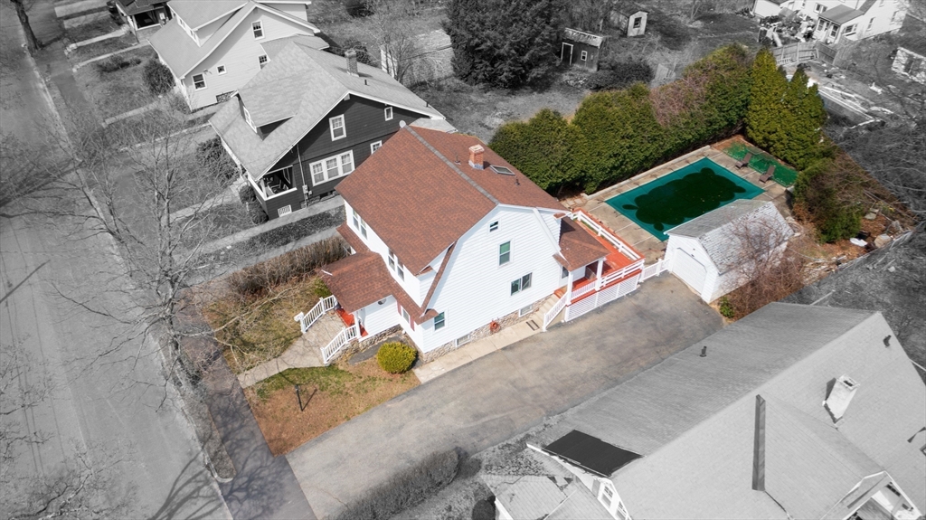 69 Eureka Street Worcester, MA 01603 - Photo 14 of 37 an aerial view of a house with a yard