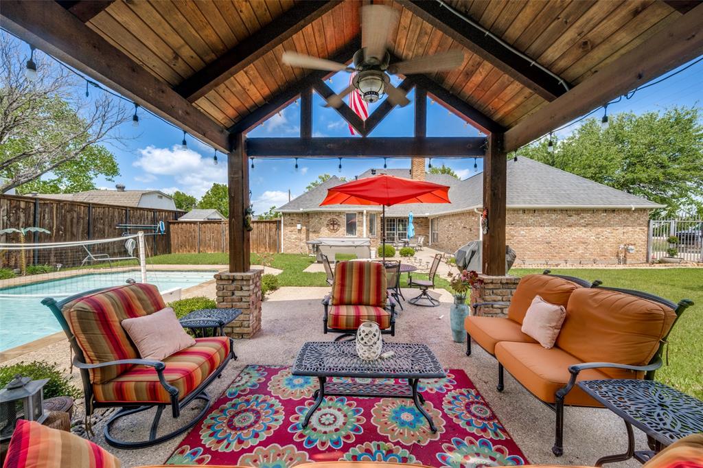 1 Finley Circle Krum, TX 76249 - Photo 23 of 30 a patio with patio a couch and chairs