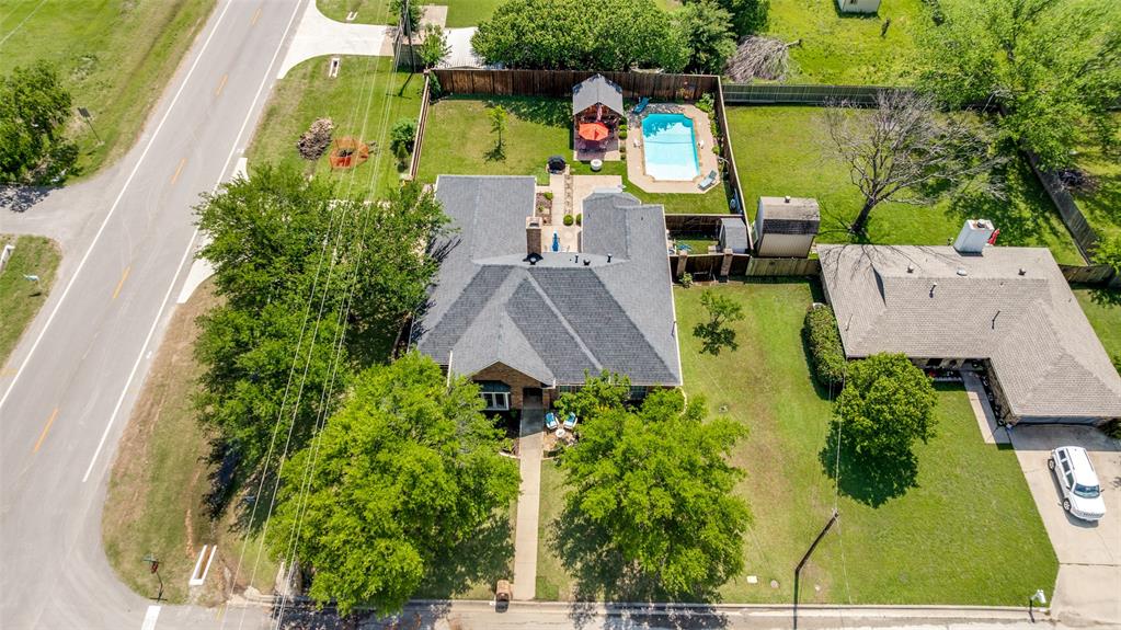 1 Finley Circle Krum, TX 76249 - Photo 26 of 30 an aerial view of a house with swimming pool garden and patio