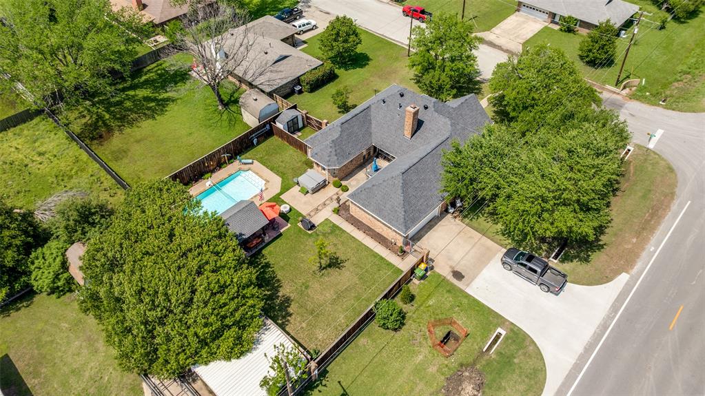 1 Finley Circle Krum, TX 76249 - Photo 27 of 30 an aerial view of a house with a yard and swimming pool