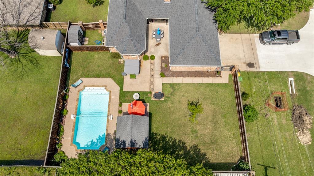 1 Finley Circle Krum, TX 76249 - Photo 28 of 30 an aerial view of residential house with outdoor space and swimming pool