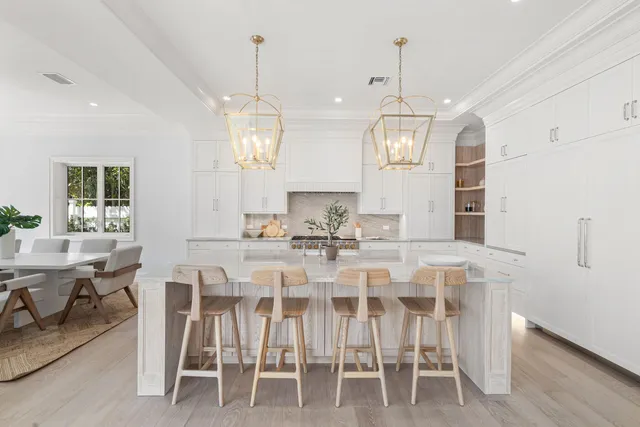 a view of dining table and chairs