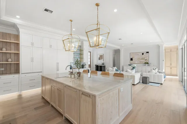 a kitchen with counter top space