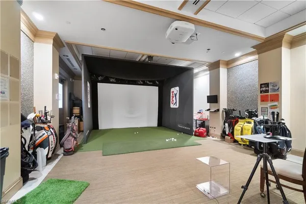 a view of a porch with seating space