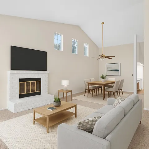 a view of a hallway with staircase