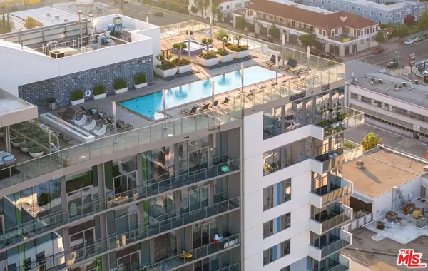 an aerial view of a building