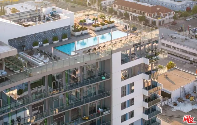 an aerial view of a building