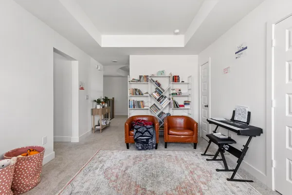 a bedroom with a bed and closet