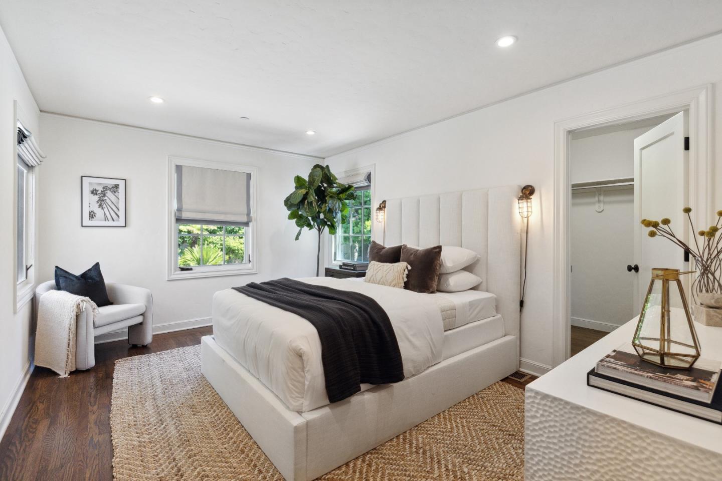 540 Chelmsford Road Hillsborough, CA 94010 - Photo 20 of 49 a bedroom with a bed and a couch