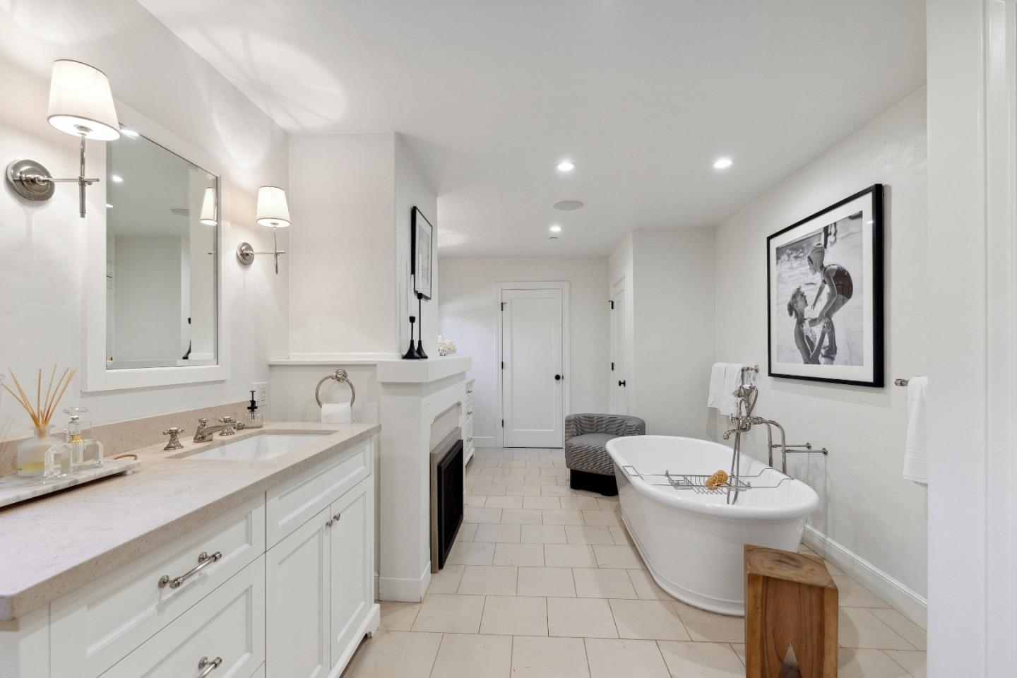 540 Chelmsford Road Hillsborough, CA 94010 - Photo 27 of 49 a bathroom with a double vanity sink mirror and toilet