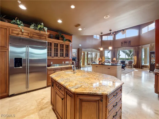 a view of a porch with seating space