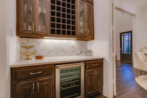a view of a sink and a mirror