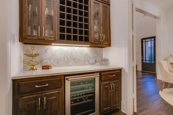 a view of a sink and a mirror