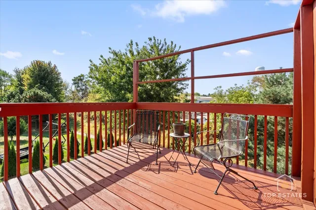 a view of wooden deck