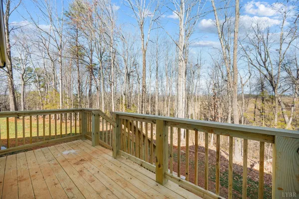 a view of wooden balcony