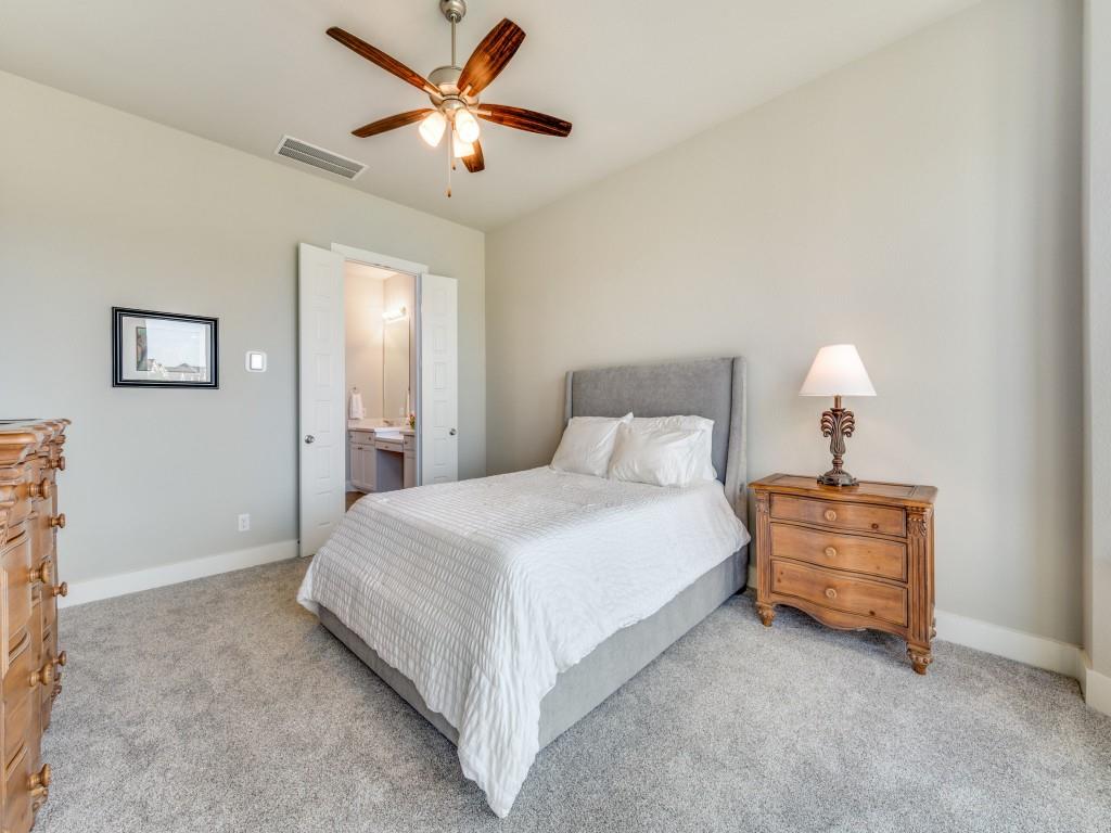 762 Corner Post Path Celina, TX 75009 - Photo 15 of 38 The spacious primary bedroom features newer carpet, high ceilings and a ceiling fan