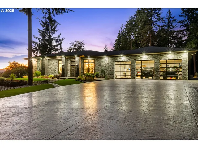 a view of a lake with a houses