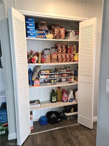 a kitchen with lots of different kinds of food