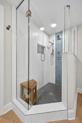a bathroom with a shower