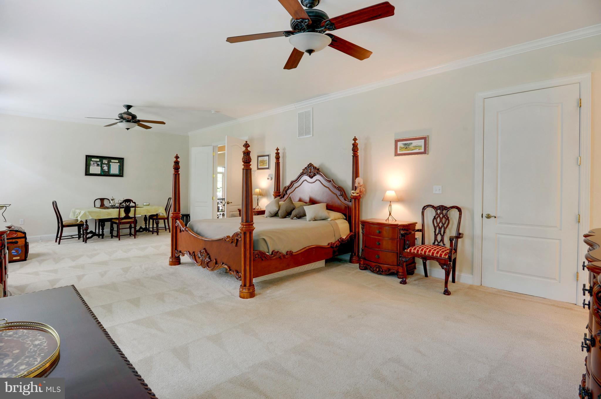 9440 Billingsley Road White Plains, MD 20695 - Photo 13 of 30 a bedroom with a bed and a chandelier