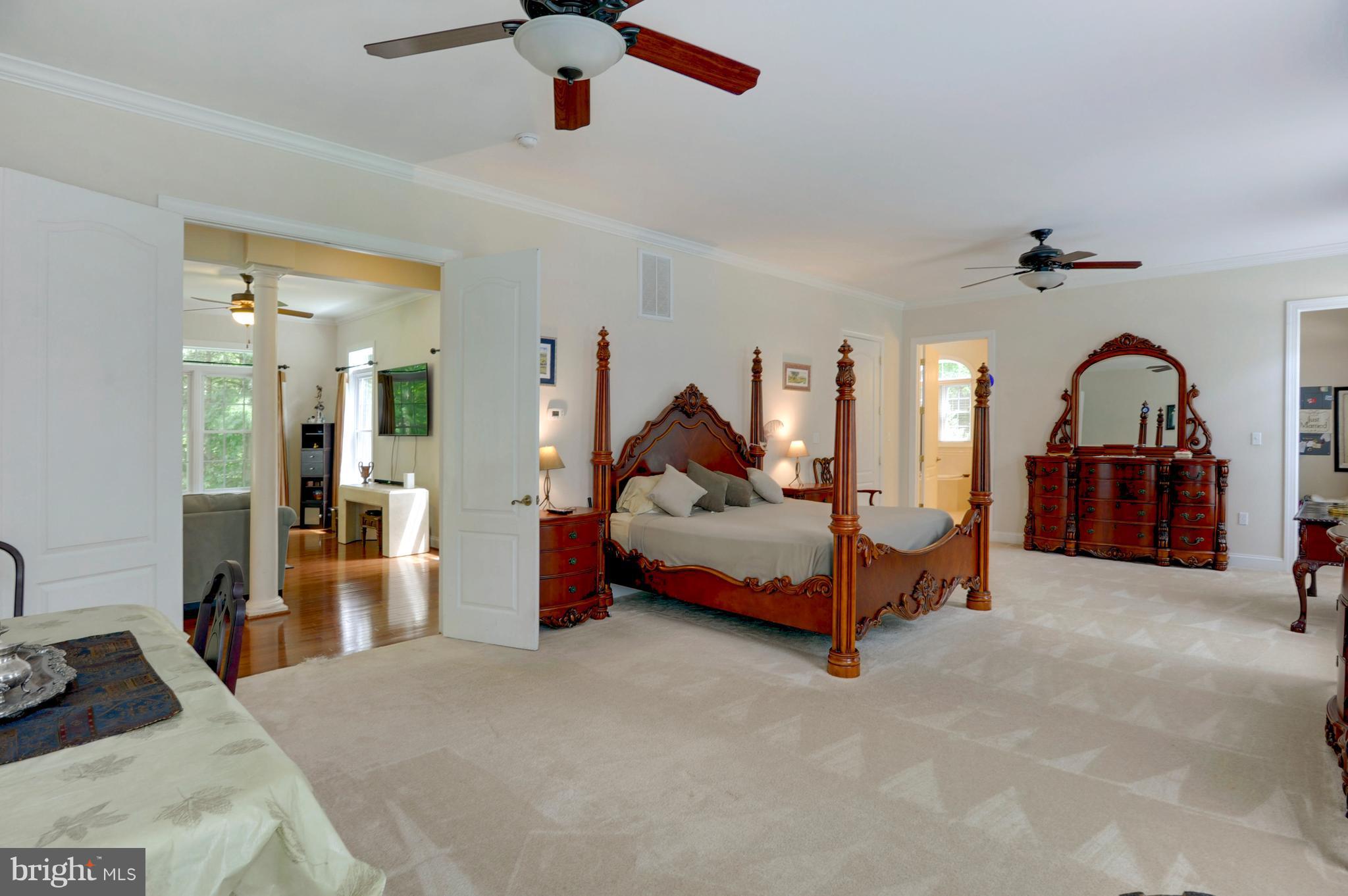 9440 Billingsley Road White Plains, MD 20695 - Photo 14 of 30 a spacious bedroom with a bed and a large mirror
