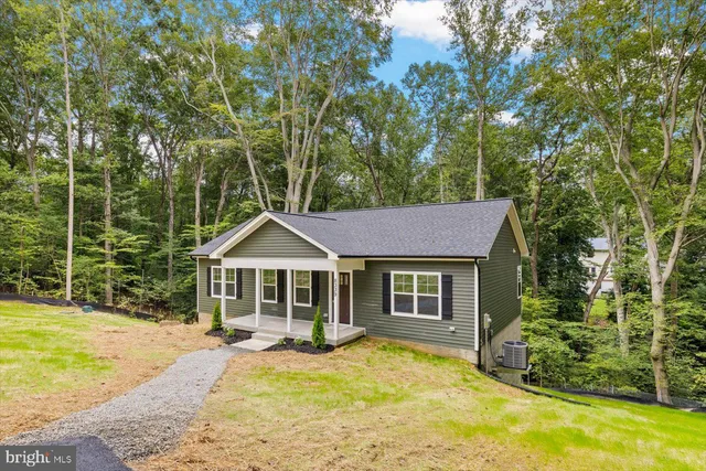 a house view with a lake view