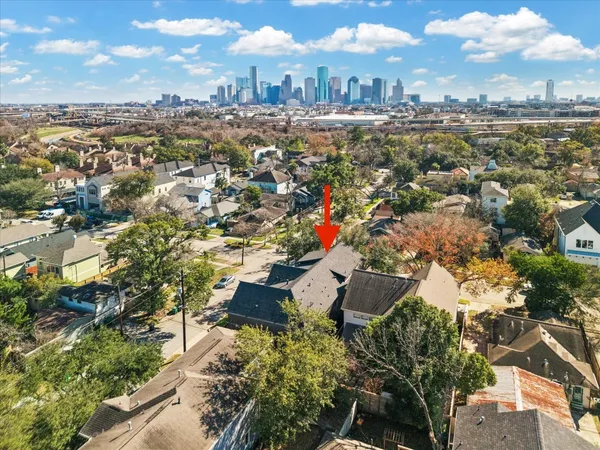 an aerial view of multiple house