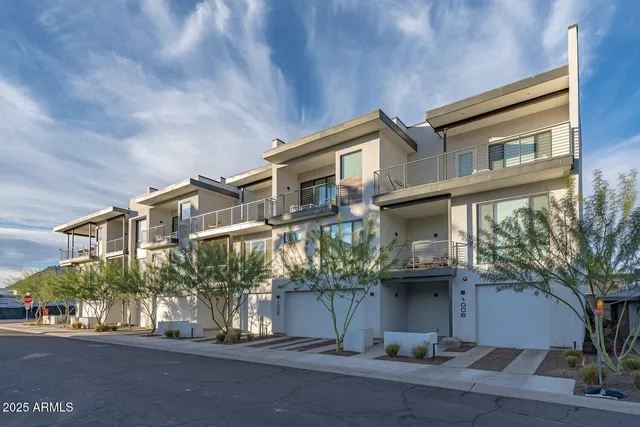 a view of a building with a street