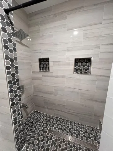 a bathroom with a shower