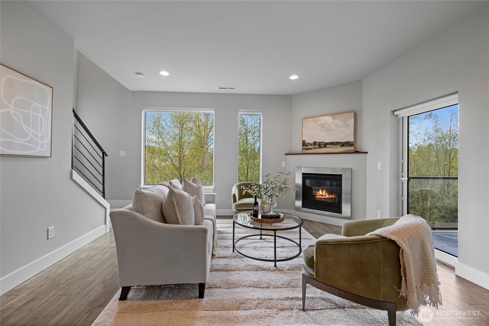 24903 123rd Place Southeast Kent, WA 98030 - Photo 13 of 40 a living room with furniture and a fireplace