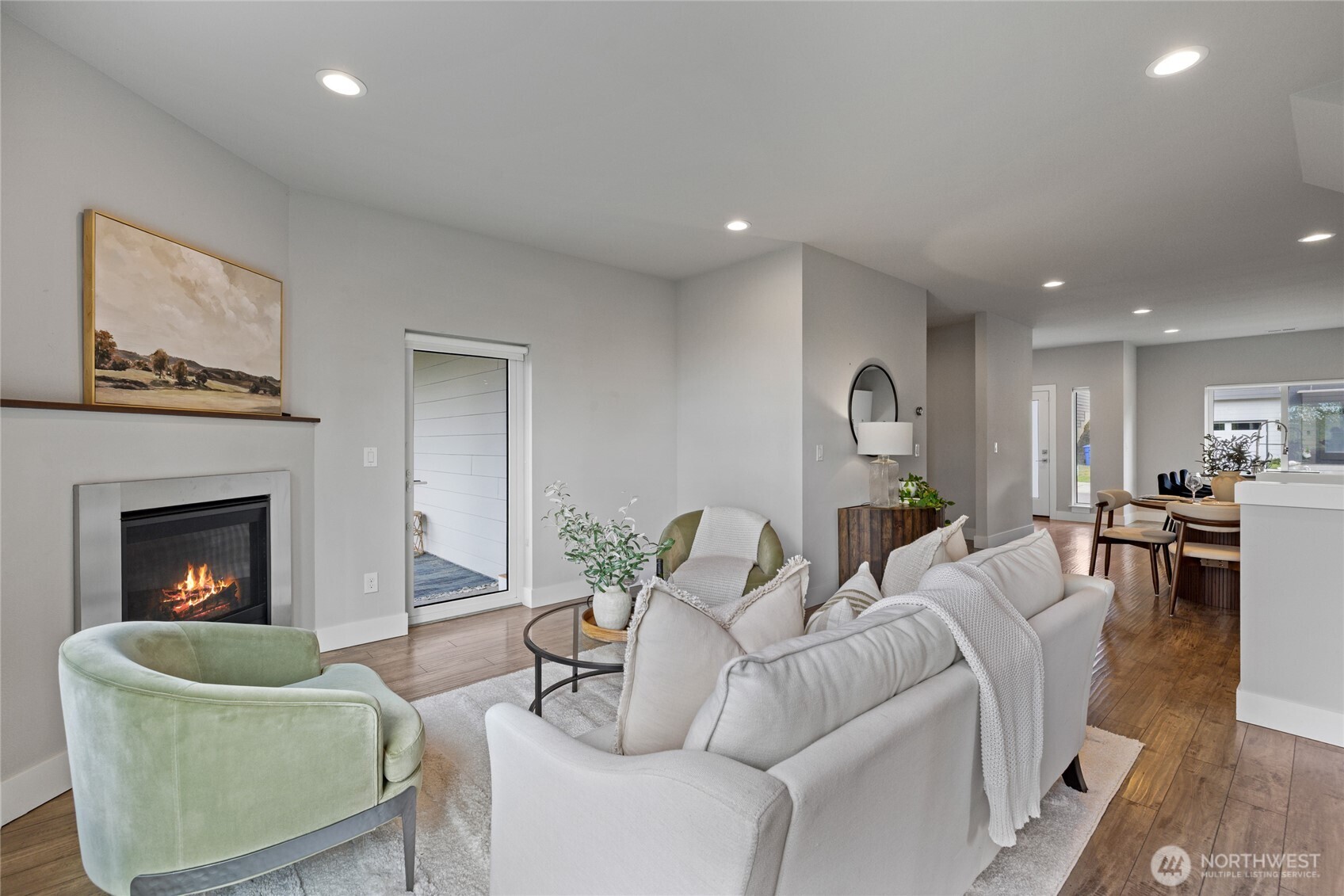 24903 123rd Place Southeast Kent, WA 98030 - Photo 14 of 40 a living room with furniture and a fireplace